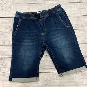 Hudson pull on denim shorts with elastic waist